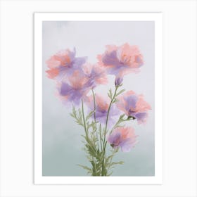 Lavender Flowers Acrylic Painting In Pastel Colours 2 Art Print
