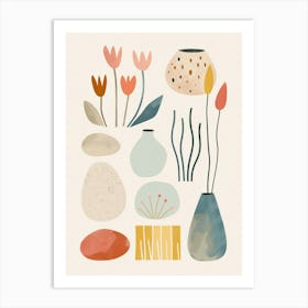 Abstract Objects Flat Illustration 8 Art Print