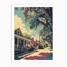 Garden District Retro Pop Art 1 Art Print