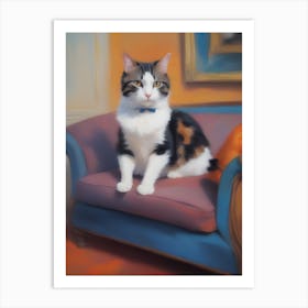 Cat On Couch 5 Art Print