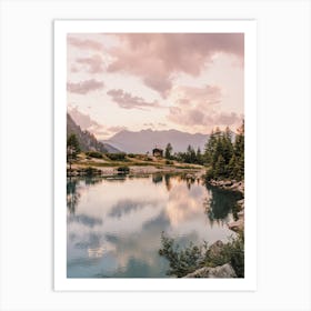 Sunset Over Alpine Lake Art Print