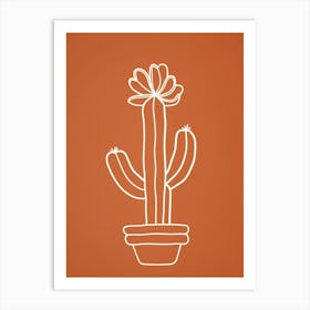 Cactus Line Drawing Gymnocalycium Cactus 1 Art Print