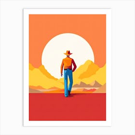 Minimalist Cowboy Tale Art Print