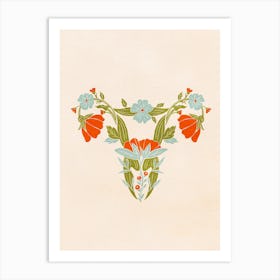 Vintage Womens Rights Floral Uterus Art Print