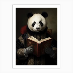 Panda Bear Reading A Book Art Print