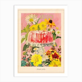 Pink Jelly Retro Dessert Collage 1 Poster Art Print