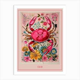 Floral Animal Painting Crab 4 Poster Art Print