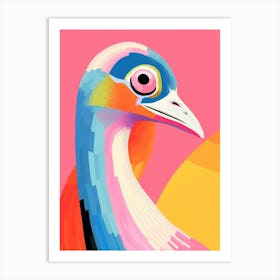 Colourful Dinosaur Ornithomimus 1 Art Print