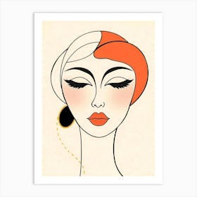 Woman Head -Minimal Illustration Poster