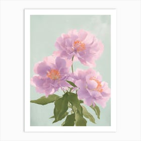 Lilac Flowers Acrylic Painting In Pastel Colours 2 Art Print