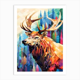 Prism Elk Painting Art Print