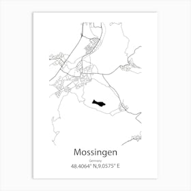 Mossingen,Germany Minimalist Map Art Print