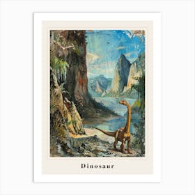 Dinosaur In A Rocky Landscape Painting 2 Poster Art Print