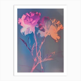 Iridescent Flower Carnation 3 Art Print