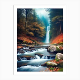 Waterfall In The Forest 17 Art Print