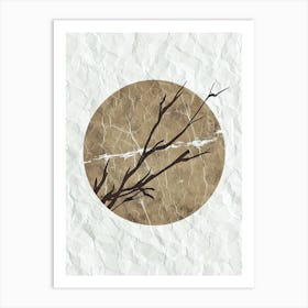 Tree Branch In A Circle, Minimalist, Bauhaus Art Print