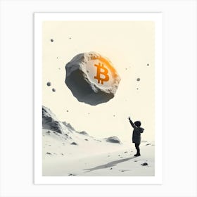 Child Reaching For A Bitcoin Art Print