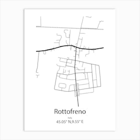 Rottofreno,Italy Minimalist Map Art Print