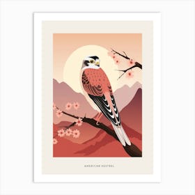 Minimalist American Kestrel 1 Bird Poster Art Print