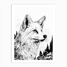 Fox Portrait Illustration 5 Art Print