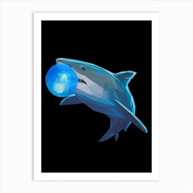 Shark With Bubbles Art Print