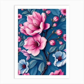 Wallpaper Floral Pattern Art Print