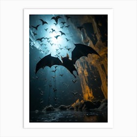 Majestic Bat Cave Silhouette 7 Art Print