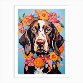 Pointer Portrait With A Flower Crown, Matisse Painting Style 4 Art Print