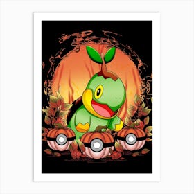 Turtwig Spooky Night - Pokemon Halloween Art Print