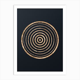 Abstract Geometric Gold Glyph on Dark Teal n.0025 Art Print