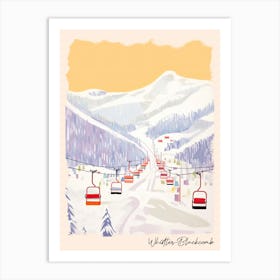 Poster Of Whistler Blackcomb   British Columbia, Canada, Ski Resort Pastel Colours Illustration 1 Art Print