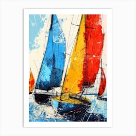 Sailboats 4 sport Art Print