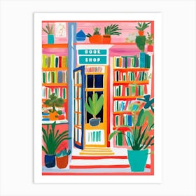 Colorful Book Shop storefront Art Print