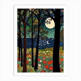 William Morris Night In The Woods 5 Art Print