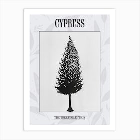 Cypress Tree Simple Geometric Nature Stencil 1 Poster Art Print