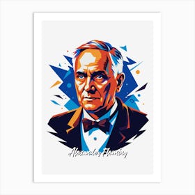 Alexander Fleming Portrait WPAP Pop Art Art Print