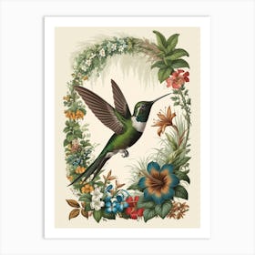 Hummingbird botanical flower beauty 12 Art Print