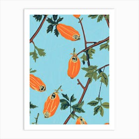 Papaya Illustration 2 Art Print