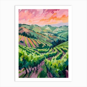 Sunset Vineyards Art Print