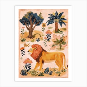 Barbary Lioness On The Prowl Illustration 2 Art Print