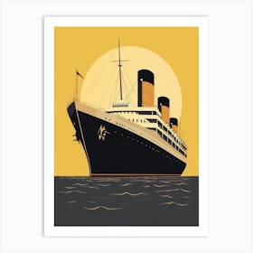 Titanic Ship Bow Minimalist Illustration 2 Art Print