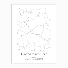 Herzberg,Germany Minimalist Map Poster