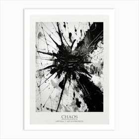 Chaos Abstract Black And White 8 Poster Art Print