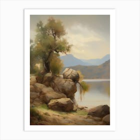 Forest Lake,Vintage Oil Painting,Farm Wall Decorations,Vintage Landscape,Vintage Landscape Oil Painting.1 1 Art Print