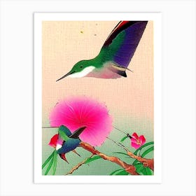Hummingbird Japanese 3, Ukiyo E Style Art Print