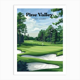 Pine Valley Golf Club Golfer Art Illustration Poster