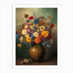 Inspired By Odilon Redon Vase Of Flowers 05 Art Print