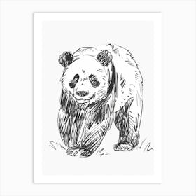 B&W Panda Art Print