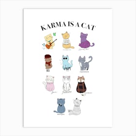 Taylor Swift Karma Is A Cat Art Print