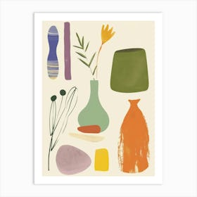 Cute Objects Abstract Illustration 9 Art Print